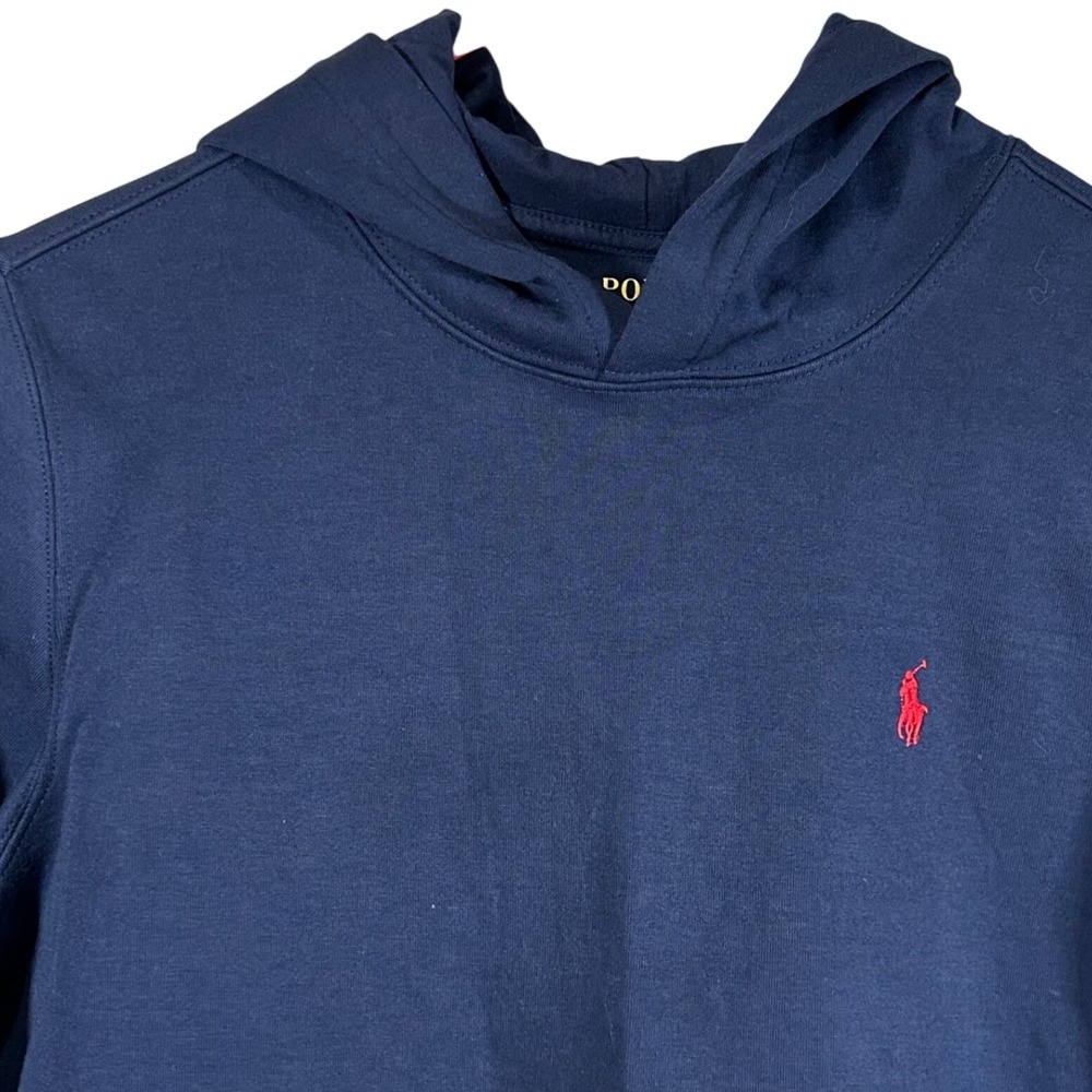Polo Ralph‎ Lauren Kids Navy Blue Rainbow Logo Sleeve Hoodie M 10-12 Sweatshirt